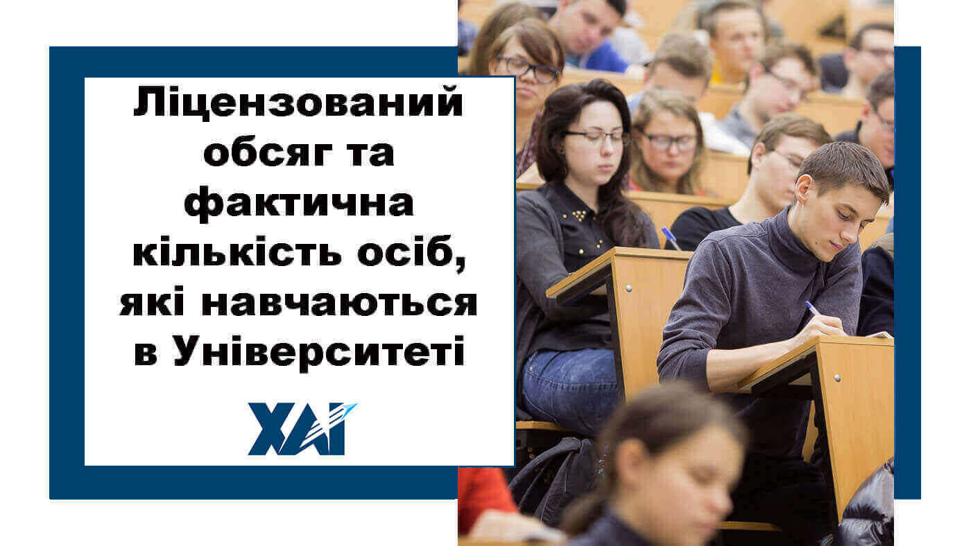 Ліцензований обсяг та фактична кількість осіб, які навчаються в Університеті